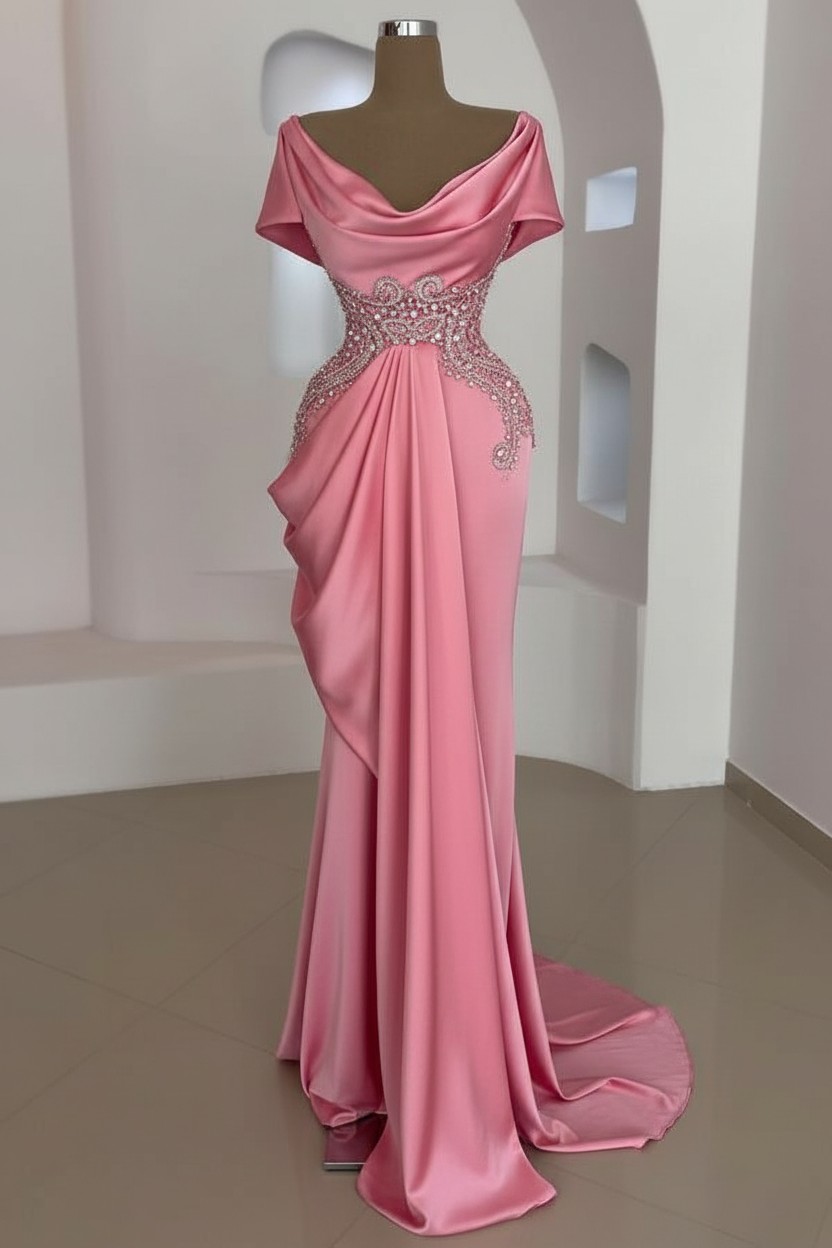 Schlichte Abendkleider Lang Silber | Günstige Abiballkleider Mit Glitzer