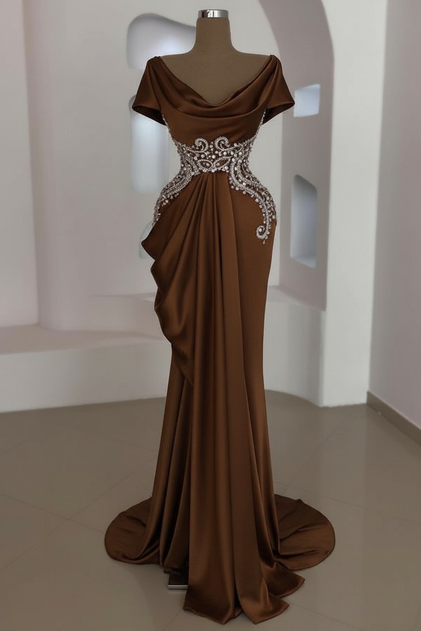 Schlichte Abendkleider Lang Silber | Günstige Abiballkleider Mit Glitzer