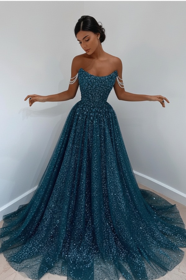 Elegantes Abendkleid Hellerblau | Abendkleider Lang Günstig