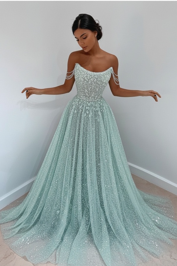 Elegantes Abendkleid Hellerblau | Abendkleider Lang Günstig