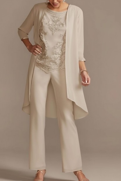 Designer Brautmutter Hoesenanzug | Brautmutterkleider Chiffon 3 Teilig