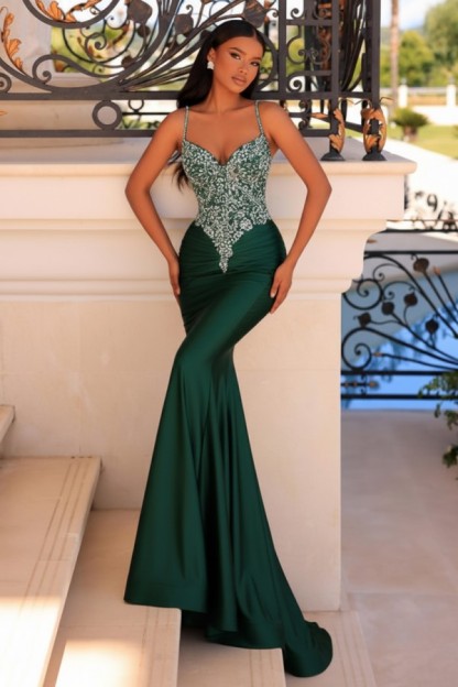 Wunderschöne Abendkleider Grün | Abiballkleider Lang mit Glitzer