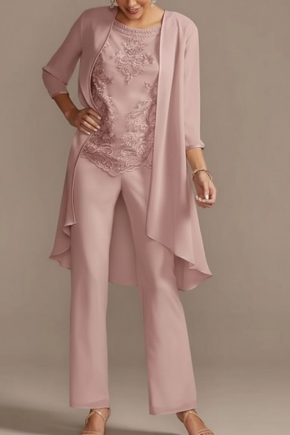 Designer Brautmutter Hoesenanzug | Brautmutterkleider Chiffon 3 Teilig