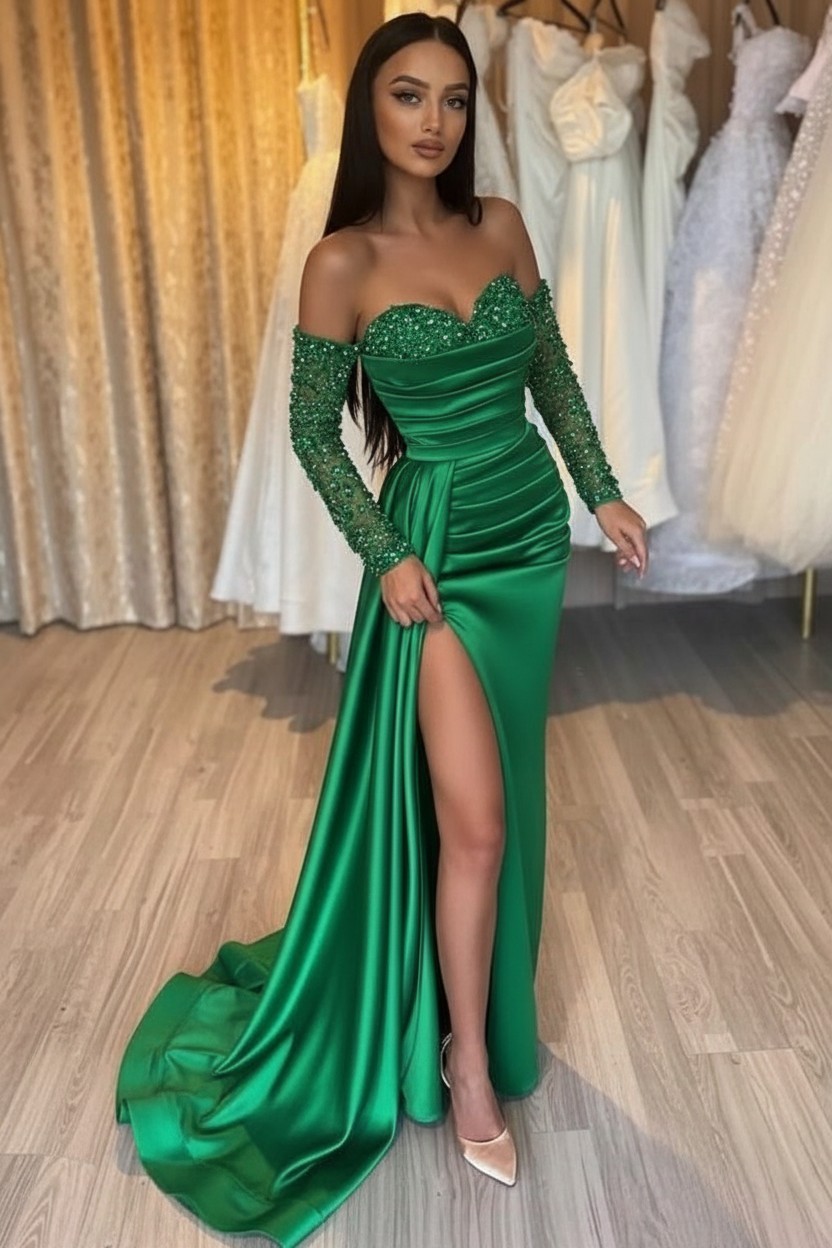 Wunderschone Abendkleider Lang Rot | Abiballkleider mit Glitzer | Babyonlinedress.de