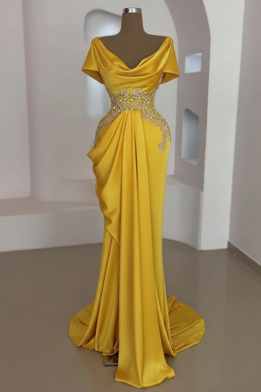 Schlichte Abendkleider Lang Silber | Günstige Abiballkleider Mit Glitzer