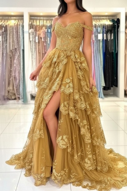 Design Abendkleider Lang Schwarz | Spitze Abiballkleider mit Glitzer