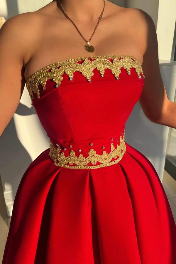 Schlichte Cocktailkleider Partykleider Rot Kurze Abendkleider Ballkleider-babyonlinedressde