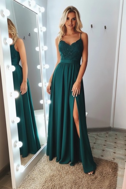 Schlichtes Abendkleid Lang | Abiballkleider Mit Spitze