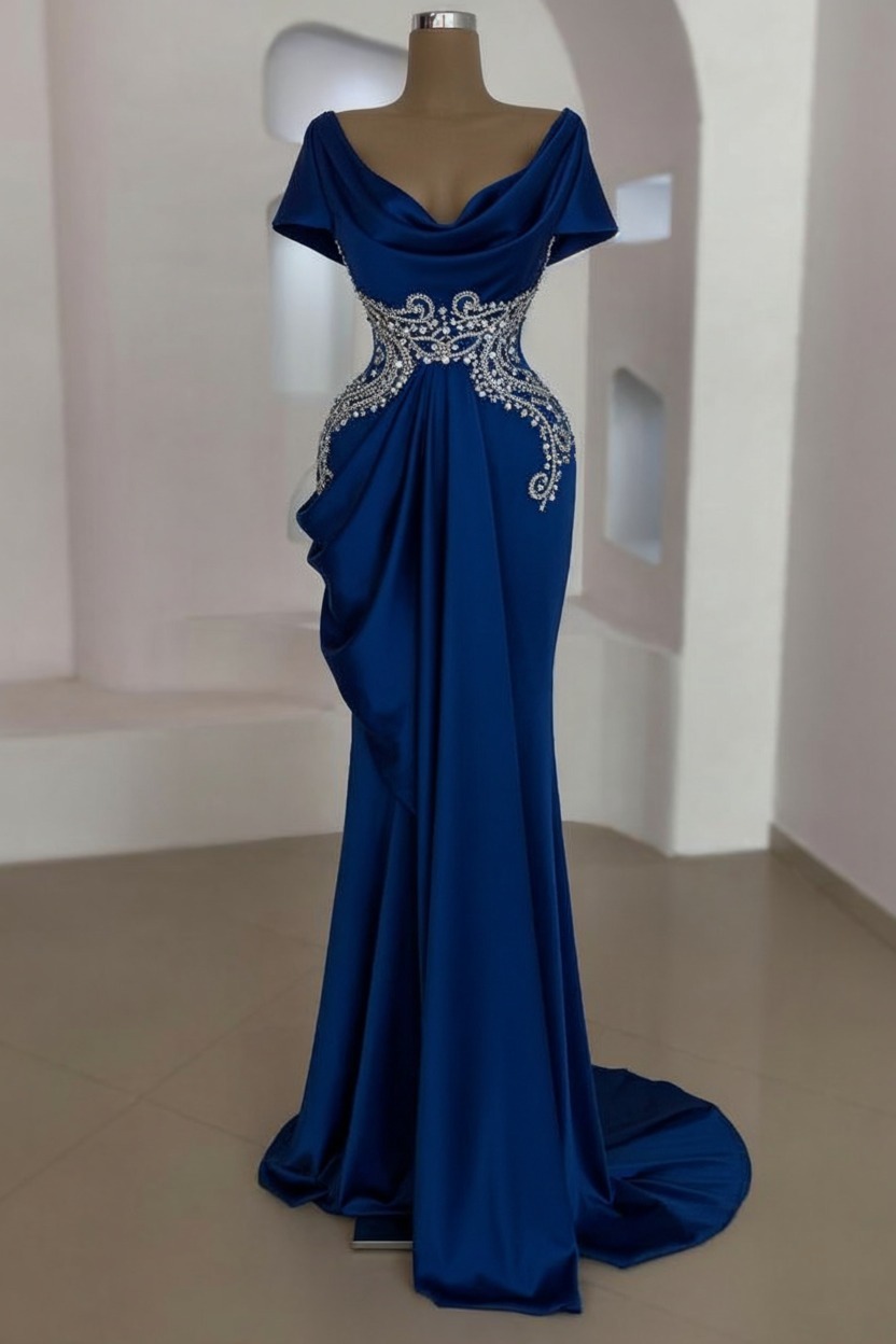 Schlichte Abendkleider Lang Silber | Gunstige Abiballkleider Mit Glitzer | Babyonlinedress.de