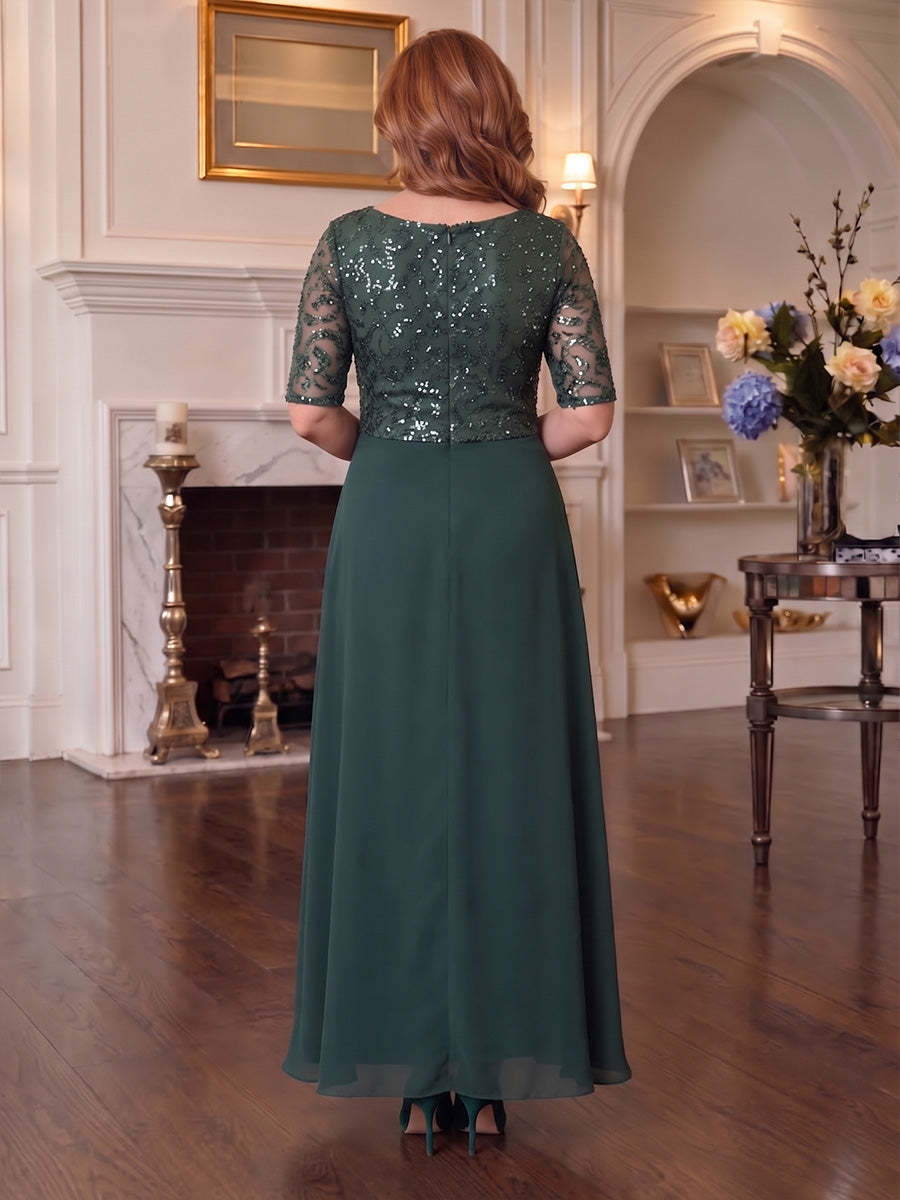 Smaragdgrünes Brautmutterkleid in Rückansicht mit Reißverschluss - Emerald Green