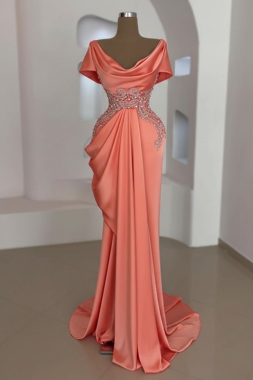 Schlichte Abendkleider Lang Silber | Günstige Abiballkleider Mit Glitzer