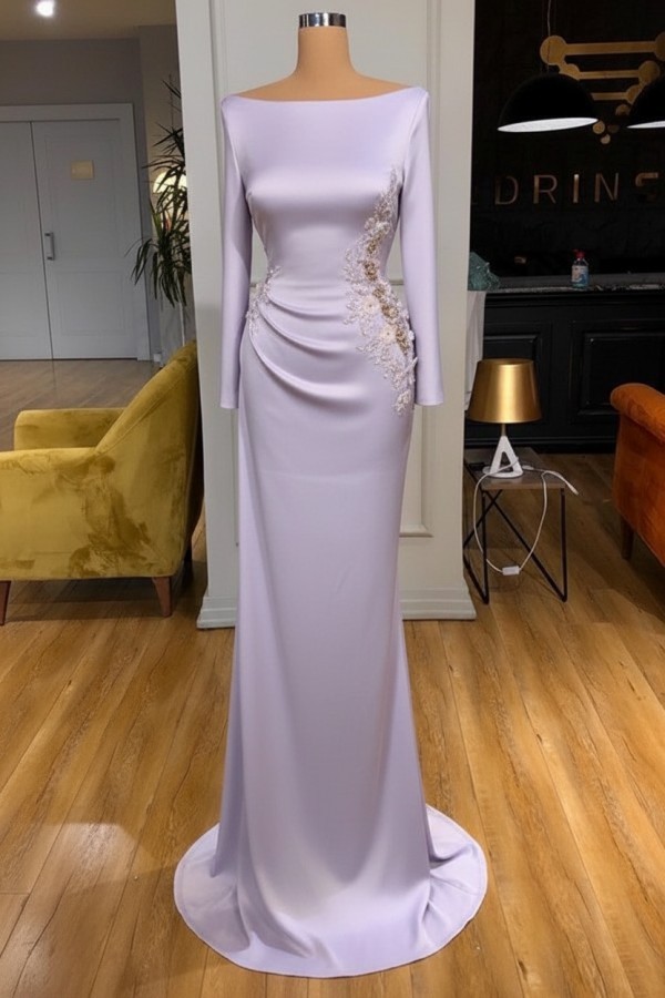 Schöne Abendkleider Lang Weiß Ballkleider Glitzer mit Ärmel