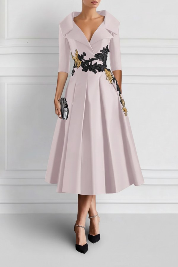 Vintage Brautmutterkleider Schwarz Mit Ärmel Festliche Kleider Kurz