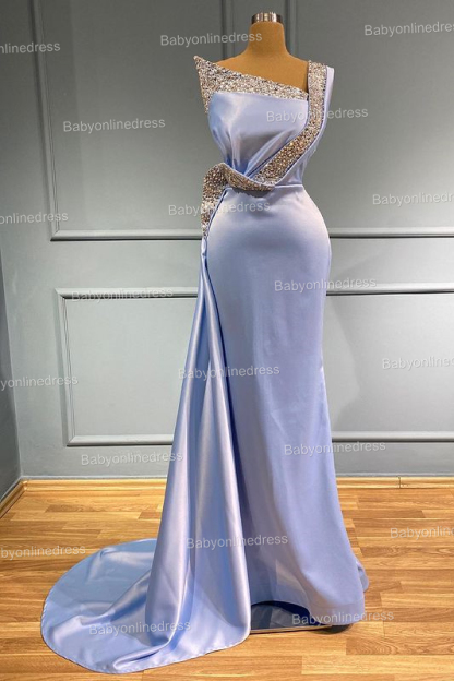 Blue Evening Dress Long Cheap | Prom Dresses with Glitter