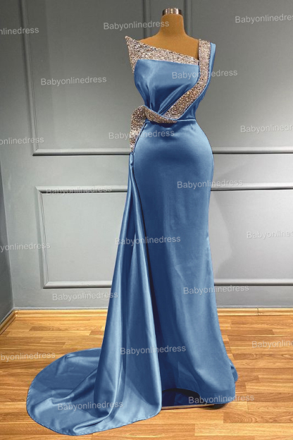Blue Evening Dress Long Cheap | Prom Dresses with Glitter