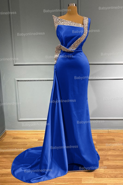 Blue Evening Dress Long Cheap | Prom Dresses with Glitter