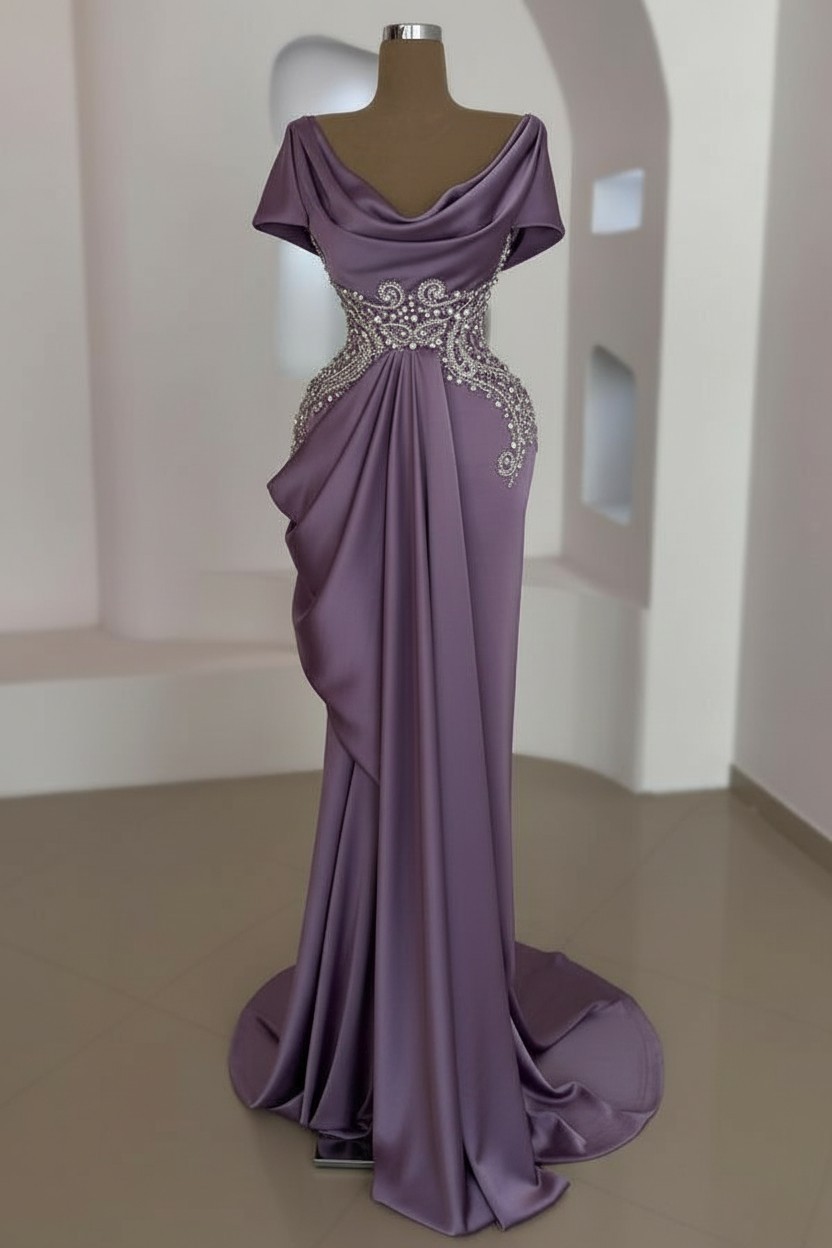 Schlichte Abendkleider Lang Silber | Günstige Abiballkleider Mit Glitzer