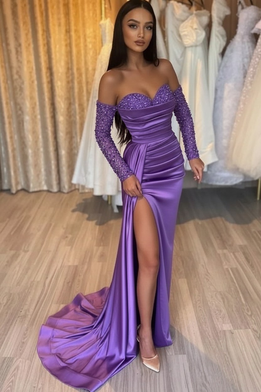 Schone Abendkleider Lang Schwarz | Abiballkleider mit armel | Babyonlinedress.de
