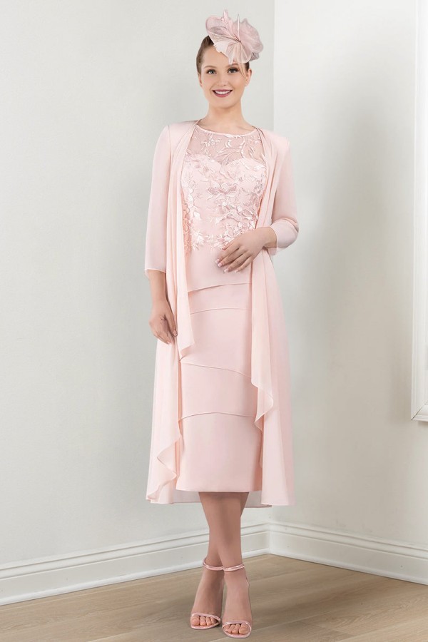 Rosa Brautmutterkleider Kurz Mit Jacke Chiffon Kleider Hochzeitsgäste