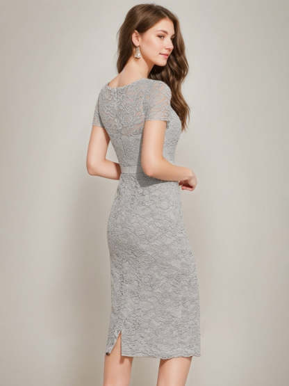 Tea-Length Mother of the Bride Sheath/Column Dress with Jacket & Crystals