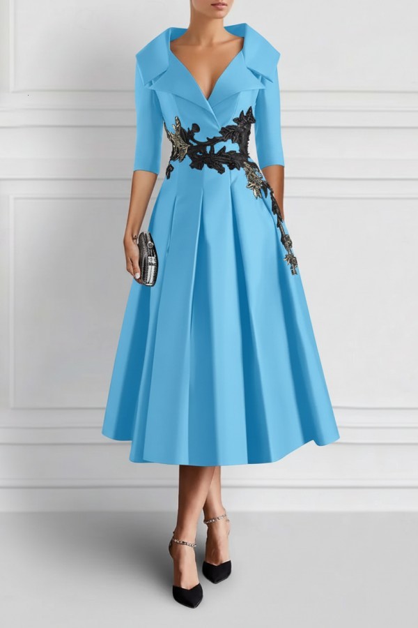 Vintage Brautmutterkleider Schwarz Mit Ärmel Festliche Kleider Kurz