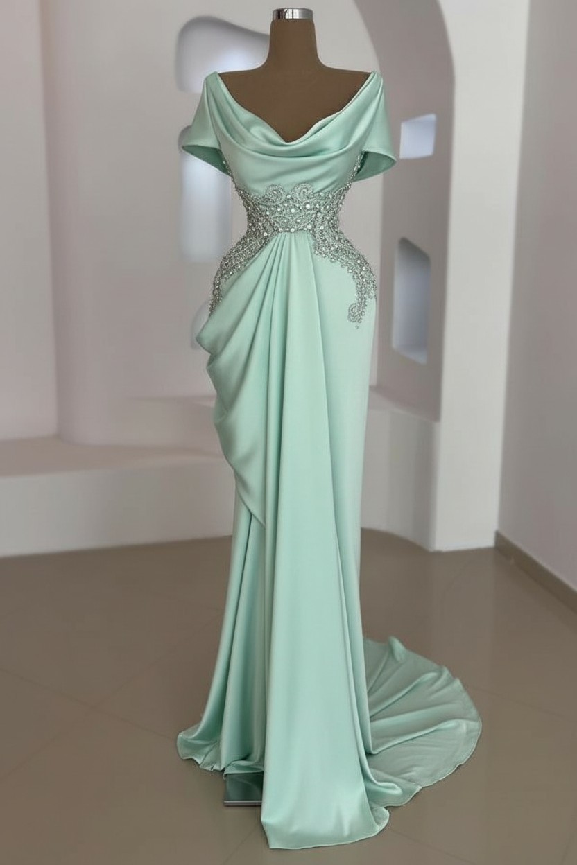 Schlichte Abendkleider Lang Silber | Gunstige Abiballkleider Mit Glitzer | Babyonlinedress.de