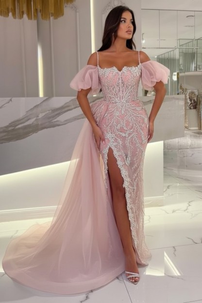 Himmel Blaue Abendkleider Lang Glitzer | Abiballkleider mit Spitze