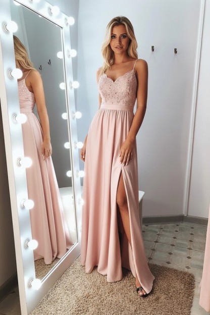 Schlichtes Abendkleid Lang | Abiballkleider Mit Spitze