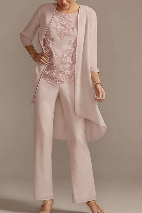 Designer Brautmutter Hoesenanzug | Brautmutterkleider Chiffon 3 Teilig