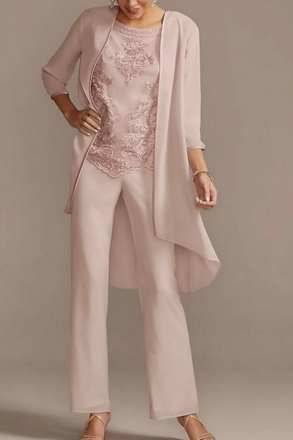 Designer Brautmutter Hoesenanzug | Brautmutterkleider Chiffon 3 Teilig