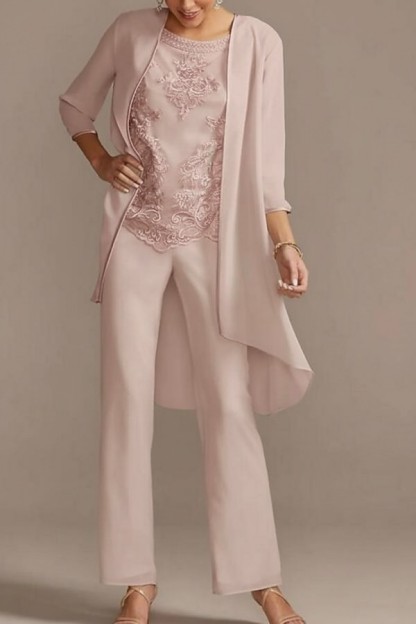 Designer Brautmutter Hoesenanzug | Brautmutterkleider Chiffon 3 Teilig