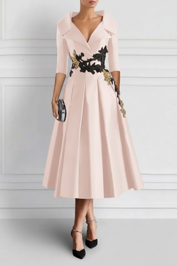 Vintage Brautmutterkleider Schwarz Mit Ärmel Festliche Kleider Kurz