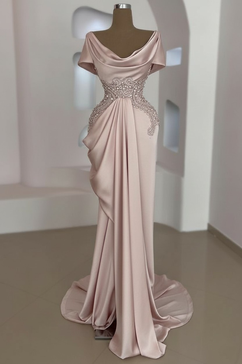 Schlichte Abendkleider Lang Silber | Günstige Abiballkleider Mit Glitzer