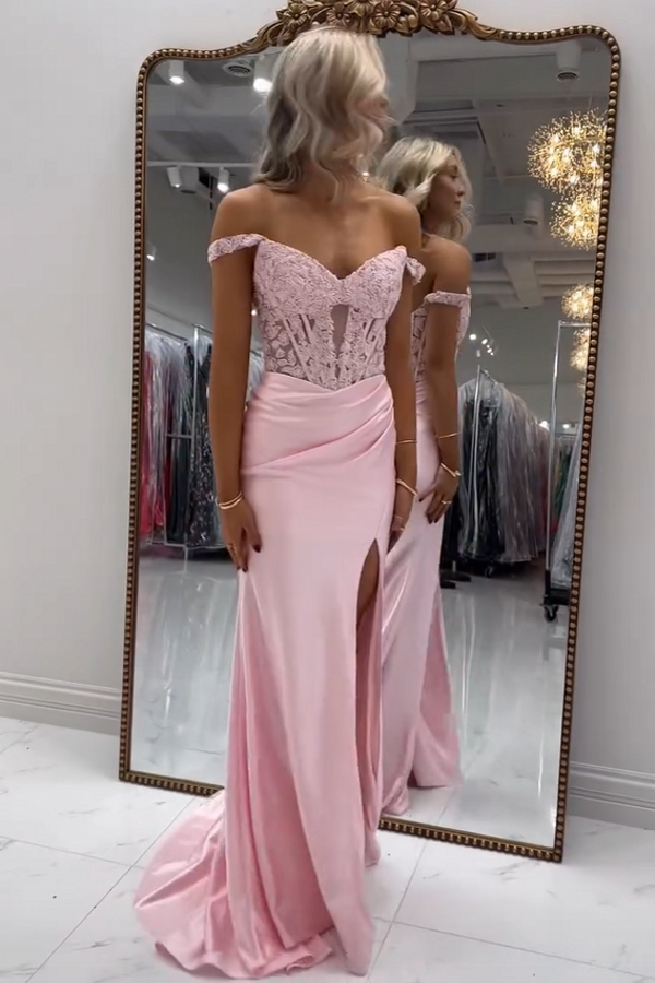 Lavendel Abendkleider Lang Mit Spitze Ballkleider Glitzer