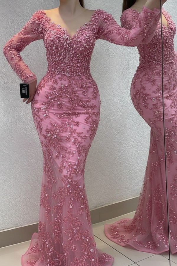 Schöne Abendkleider Lang Gold | Spitze Abiballkleider mit Glitzer