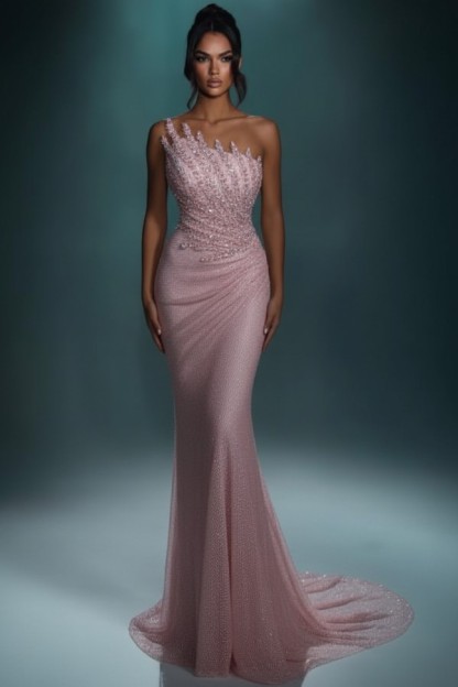 Festliche Abendkleider Lang Brau Abiballkleider Ballkleider Glitzer