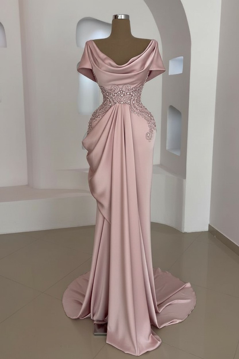 Schlichte Abendkleider Lang Silber | Gunstige Abiballkleider Mit Glitzer | Babyonlinedress.de