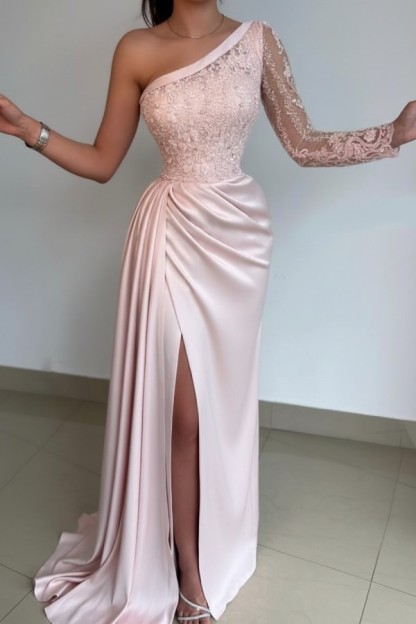 Designer Abendkleider Lang Spitze | Abiballkleider mit Ärmel