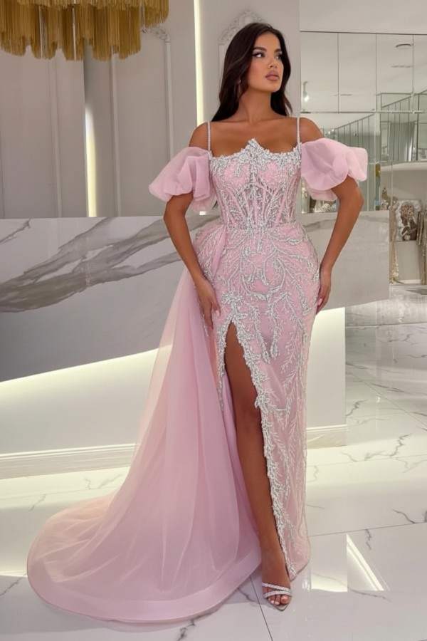 Himmel Blaue Abendkleider Lang Glitzer | Abiballkleider mit Spitze | Babyonlinedress.de