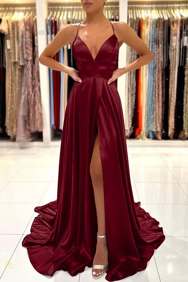 Schlichte Abendkleid Lang Günstig | Blaues Abiballkleid Online