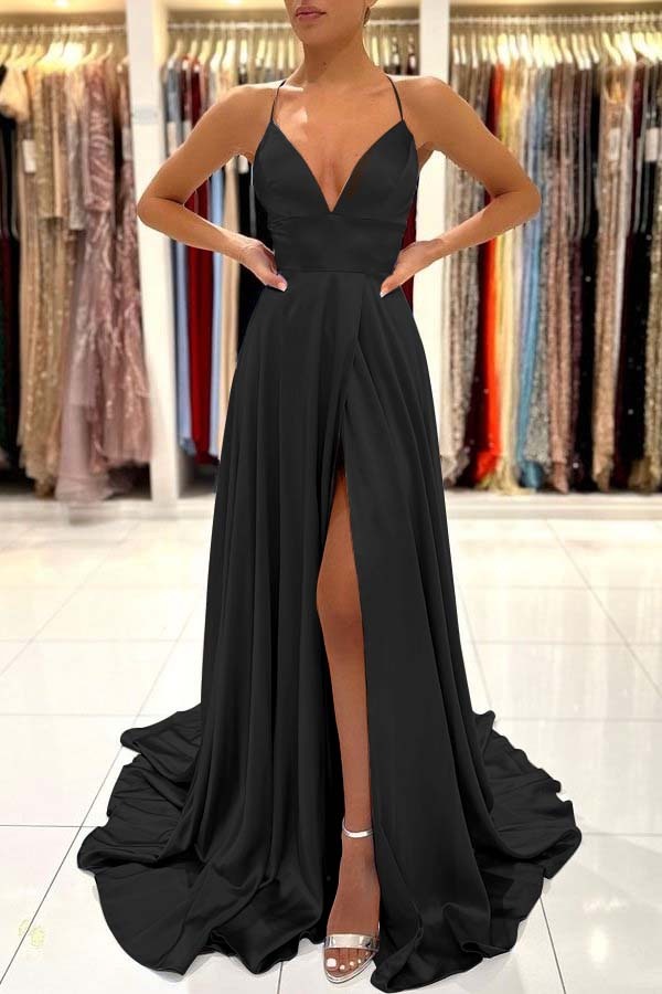 Schlichte Abendkleid Lang Günstig | Blaues Abiballkleid Online