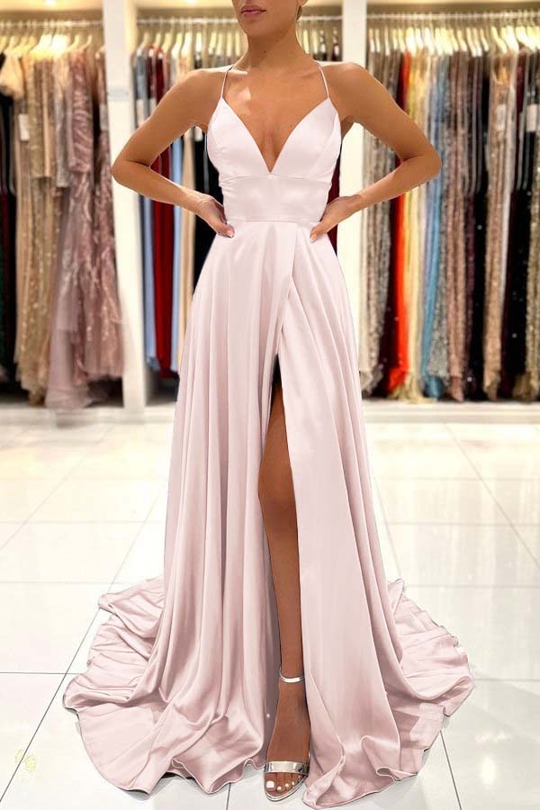 Schlichte Abendkleid Lang Günstig | Blaues Abiballkleid Online