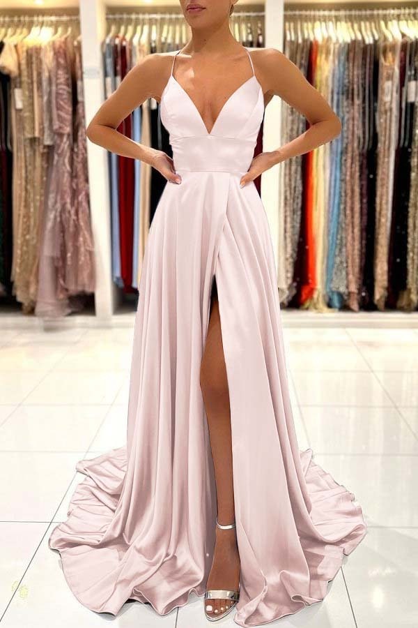 Schlichte Abendkleid Lang Günstig | Blaues Abiballkleid Online