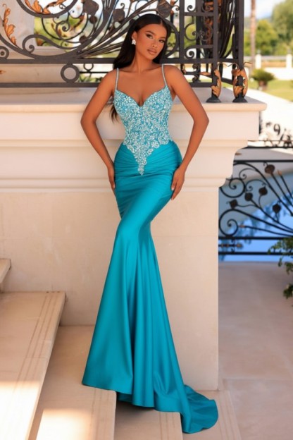 Wunderschöne Abendkleider Grün | Abiballkleider Lang mit Glitzer