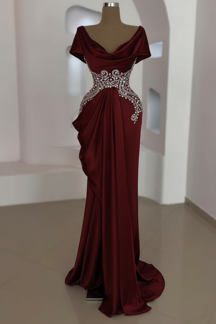 Schlichte Abendkleider Lang Silber | Günstige Abiballkleider Mit Glitzer