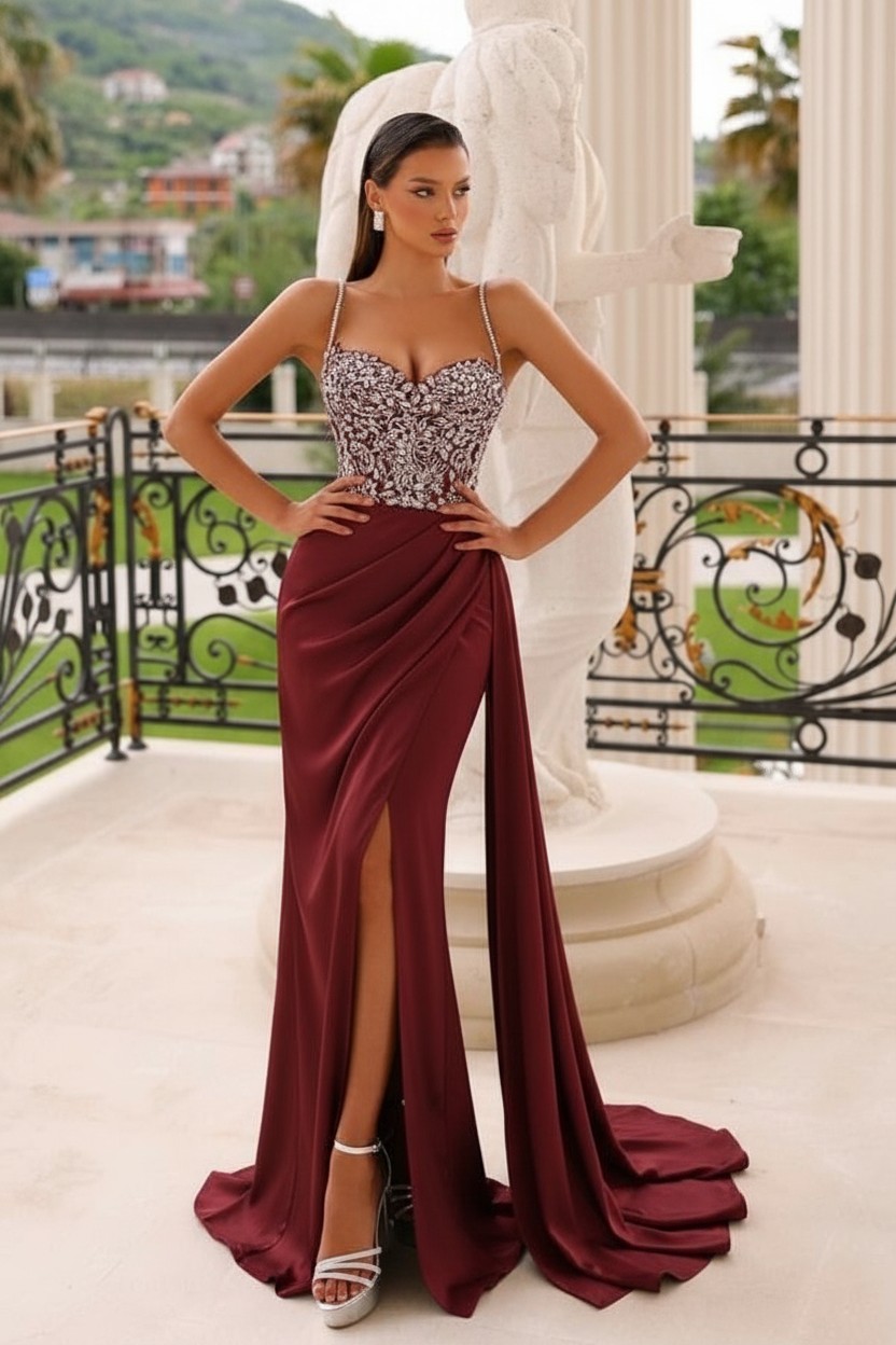 Dunsty Grün Abendkleider Lang Glitzer | Abiballkleider Günstig