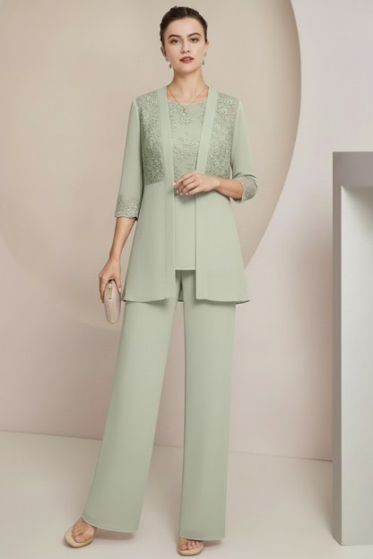 Navy Blau Brautmutter Hosenanzug Chiffon Festliche Hosenanzüge
