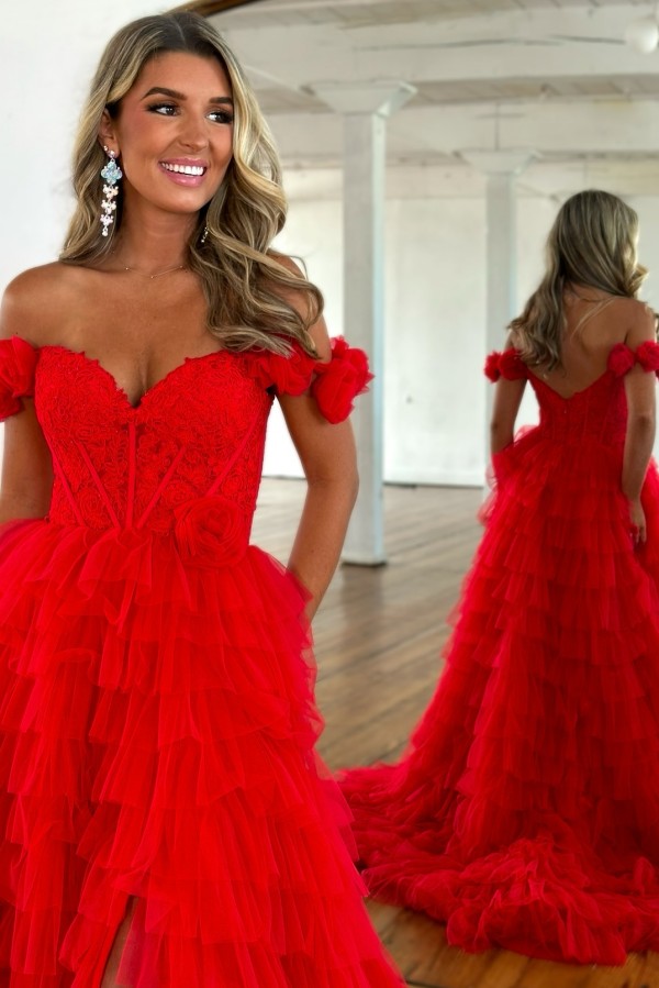 Luxus Abendkleider Lang Rot Ballkleider Abendmoden Online