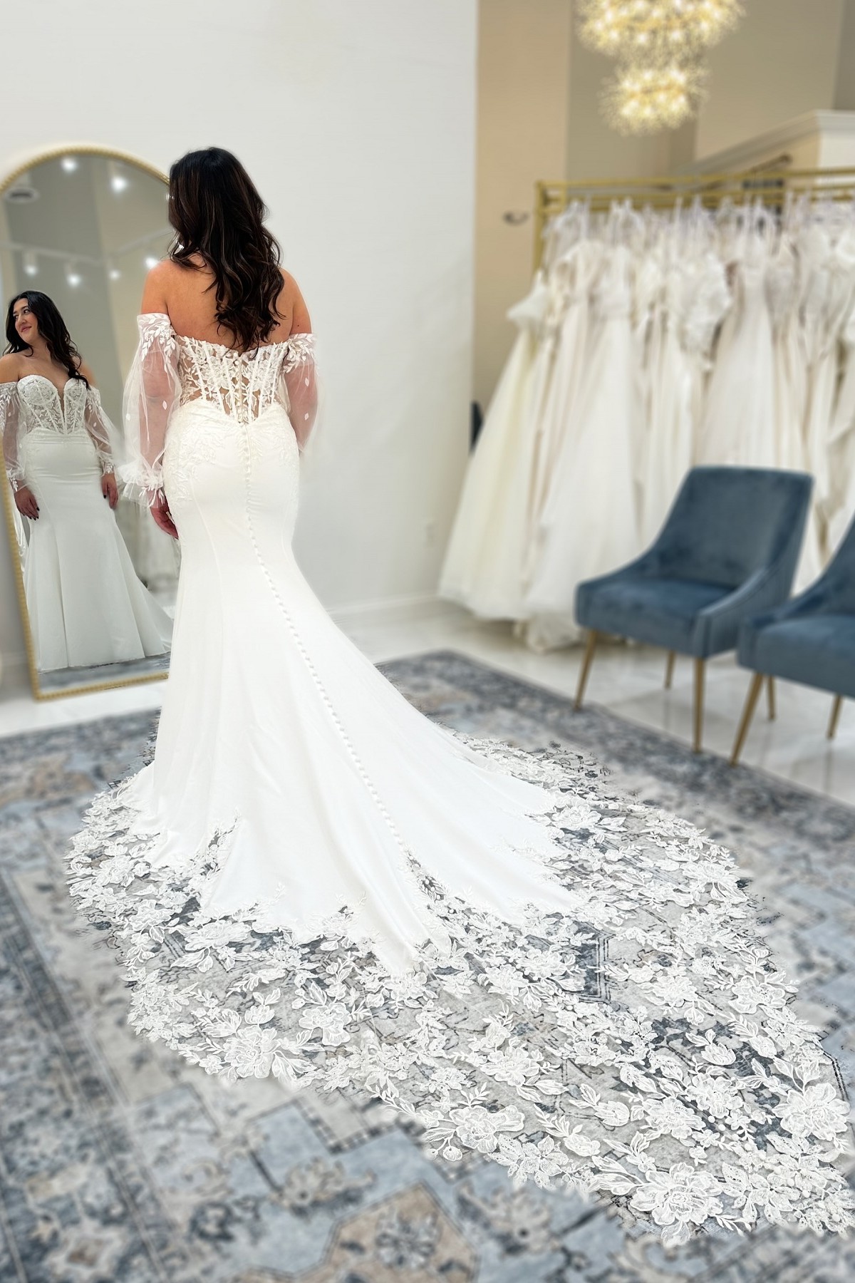Designer Hochzeitskleider mit Ärmel Brautkleider Meerjungfrau Spitze-babyonlinedressde