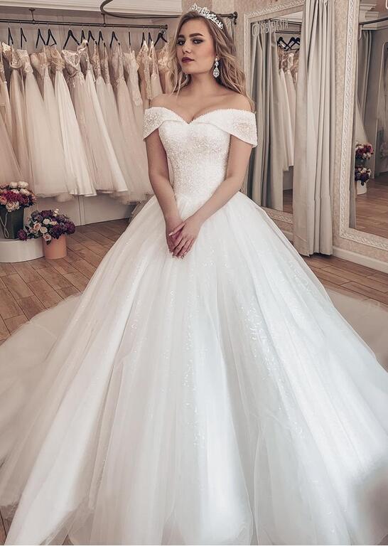 Luxus Brautkleider Prinzessin | Weiße Hochzeitskleider Mit Schleppe-babyonlinedressde